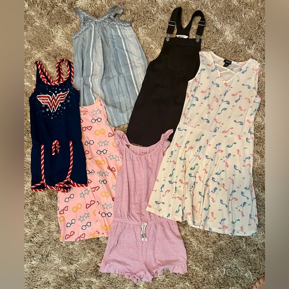 various Other - Girl’s Lot of 6 Dresses Rompers Various Brands Size Medium 7/8 Good Used Conditi